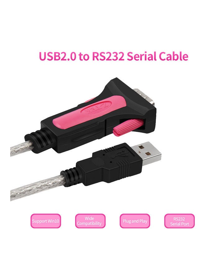 USB 2.0 To RS232 Serial Adapter Converter Cable With FT232 Chip Support Multicolour - Image 4